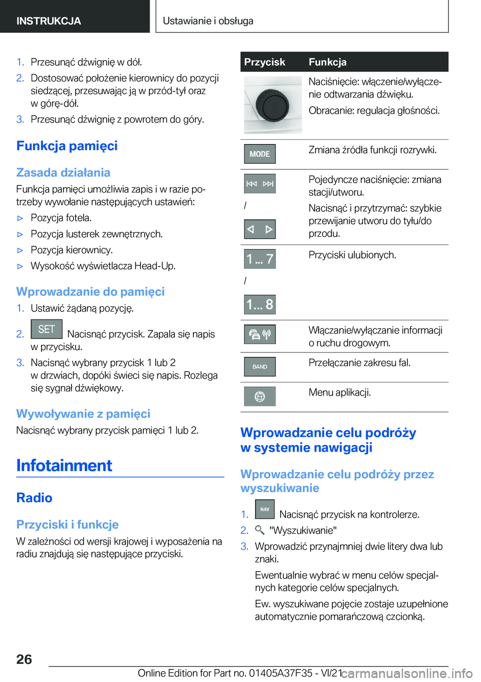 BMW 5 SERIES 2022  Instrukcja obsługi (in Polish) �1�.�P�r�z�e�s�u�n�