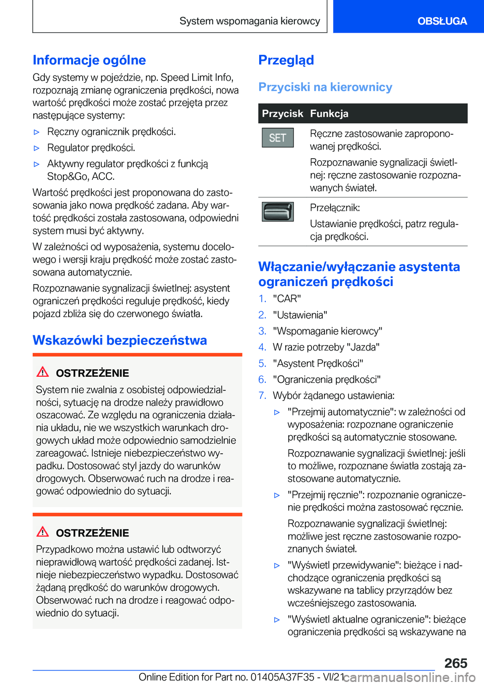 BMW 5 SERIES 2022  Instrukcja obsługi (in Polish) �I�n�f�o�r�m�a�c�j�e��o�g�