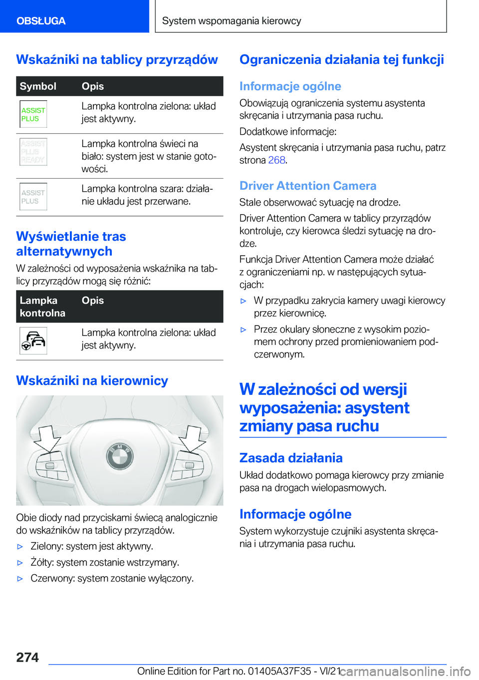 BMW 5 SERIES 2022  Instrukcja obsługi (in Polish) �W�s�k�a7�n�i�k�i��n�a��t�a�b�l�i�c�y��p�r�z�y�r�z�ą�d�