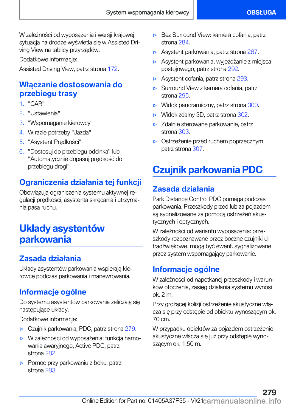 BMW 5 SERIES 2022  Instrukcja obsługi (in Polish) �W��z�a�l�e9�n�o�c�i��o�d��w�y�p�o�s�a9�e�n�i�a��i��w�e�r�s�j�i��k�r�a�j�o�w�e�j
�s�y�t�u�a�c�j�a��n�a��d�r�o�d�z�e��w�y�w�i�e�t�l�a��s�i�