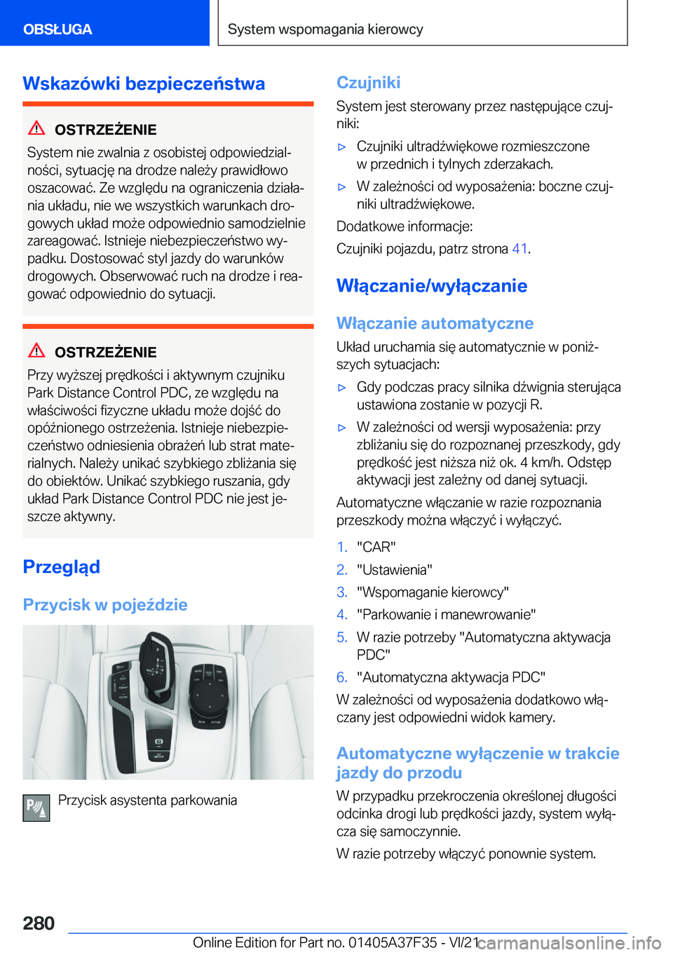 BMW 5 SERIES 2022  Instrukcja obsługi (in Polish) �W�s�k�a�z�