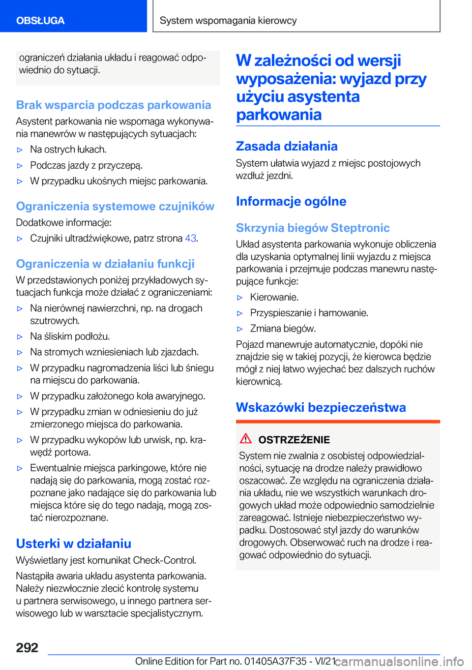 BMW 5 SERIES 2022  Instrukcja obsługi (in Polish) �o�g�r�a�n�i�c�z�e�