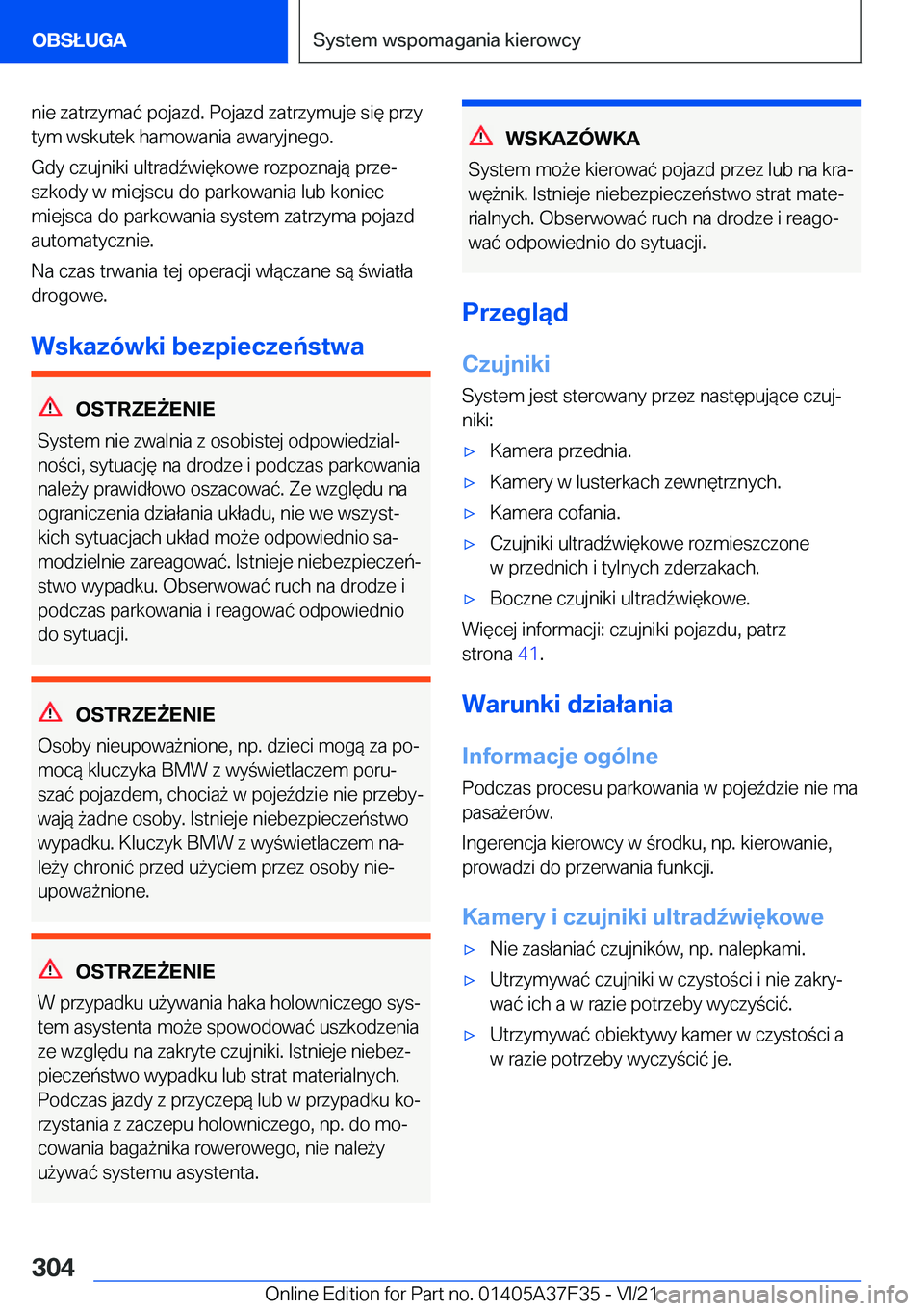 BMW 5 SERIES 2022  Instrukcja obsługi (in Polish) �n�i�e��z�a�t�r�z�y�m�a�