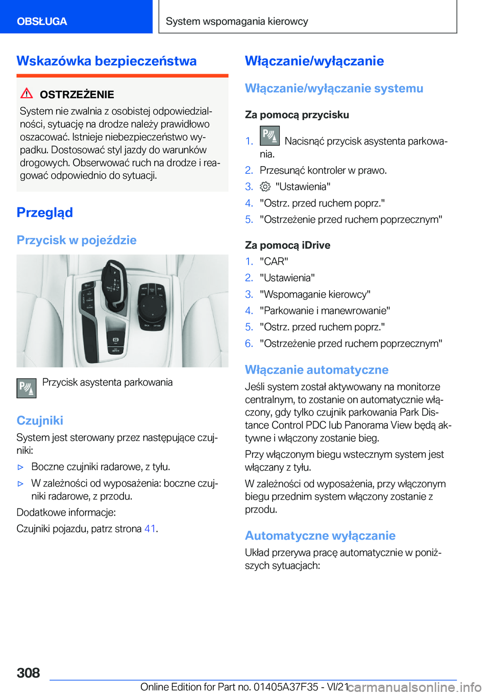 BMW 5 SERIES 2022  Instrukcja obsługi (in Polish) �W�s�k�a�z�