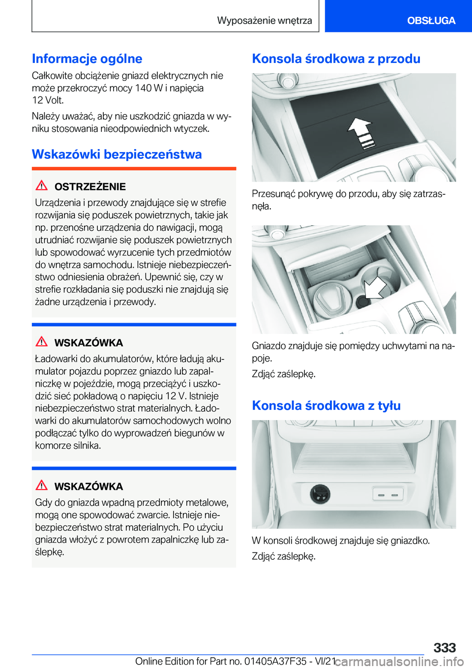 BMW 5 SERIES 2022  Instrukcja obsługi (in Polish) �I�n�f�o�r�m�a�c�j�e��o�g�