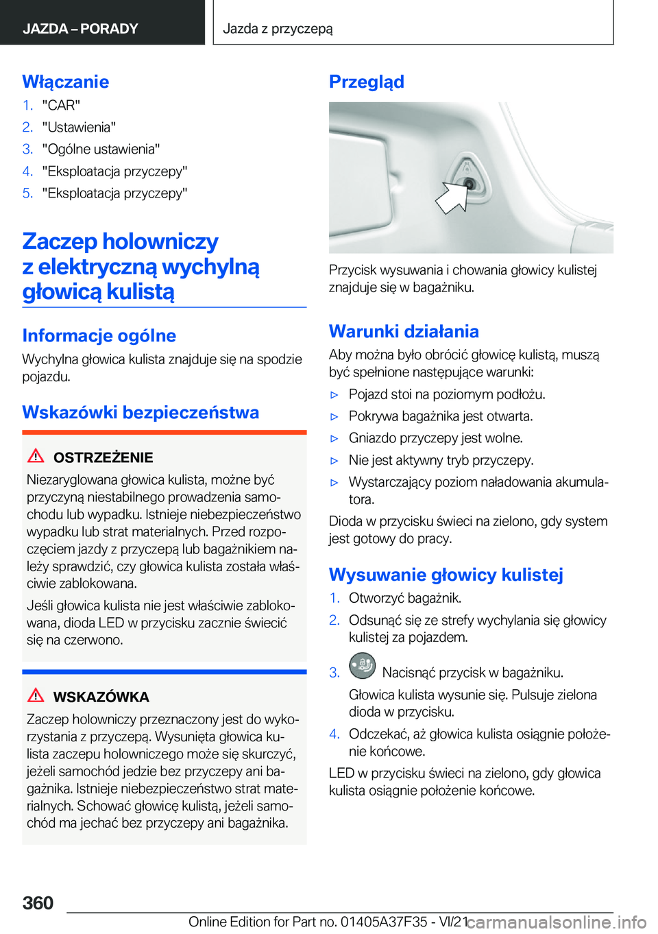 BMW 5 SERIES 2022  Instrukcja obsługi (in Polish) �W�ł�ą�c�z�a�n�i�e�1�.��C�A�R��2�.��U�s�t�a�w�i�e�n�i�a��3�.��O�g�