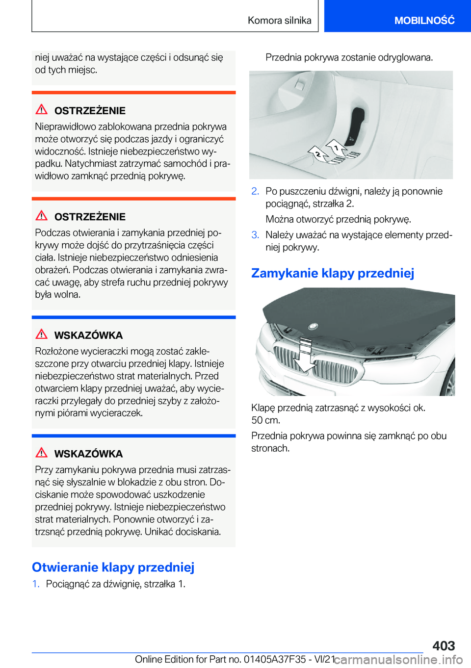 BMW 5 SERIES 2022  Instrukcja obsługi (in Polish) �n�i�e�j��u�w�a9�a�