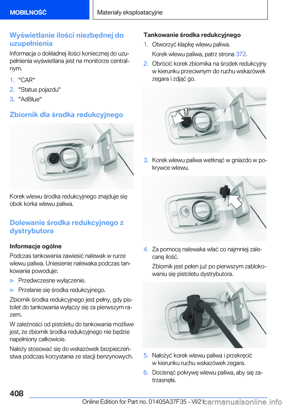BMW 5 SERIES 2022  Instrukcja obsługi (in Polish) �W�y�w�i�e�t�l�a�n�i�e��i�l�o�c�i��n�i�e�z�b�
