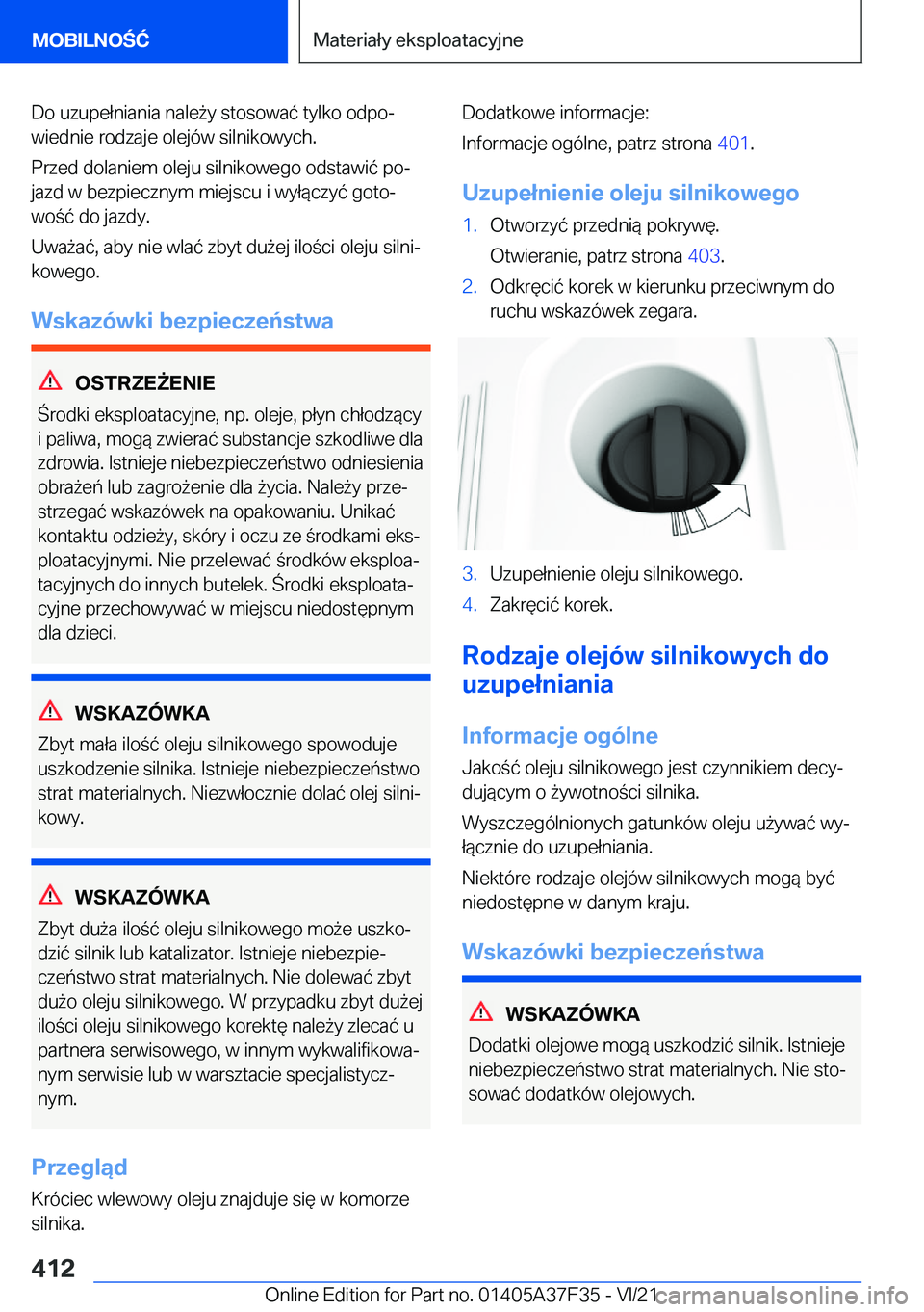BMW 5 SERIES 2022  Instrukcja obsługi (in Polish) �D�o��u�z�u�p�e�ł�n�i�a�n�i�a��n�a�l�e9�y��s�t�o�s�o�w�a�