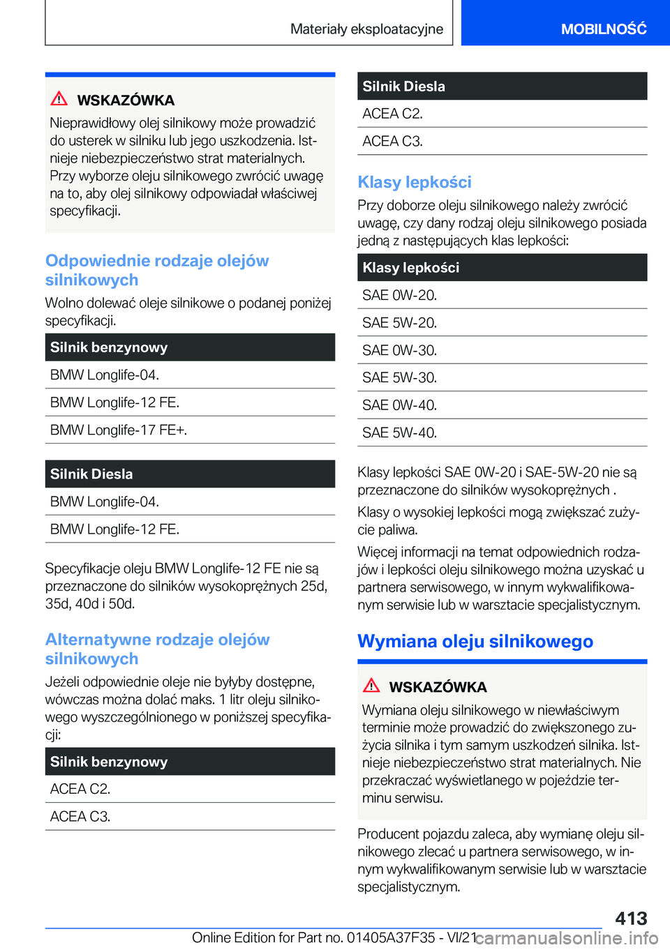 BMW 5 SERIES 2022  Instrukcja obsługi (in Polish) �W�S�K�A�Z�