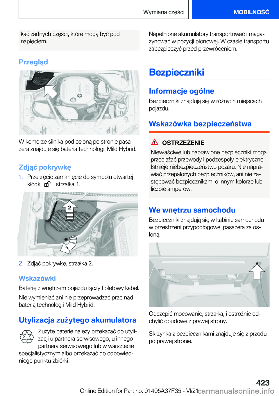 BMW 5 SERIES 2022  Instrukcja obsługi (in Polish) �k�a�