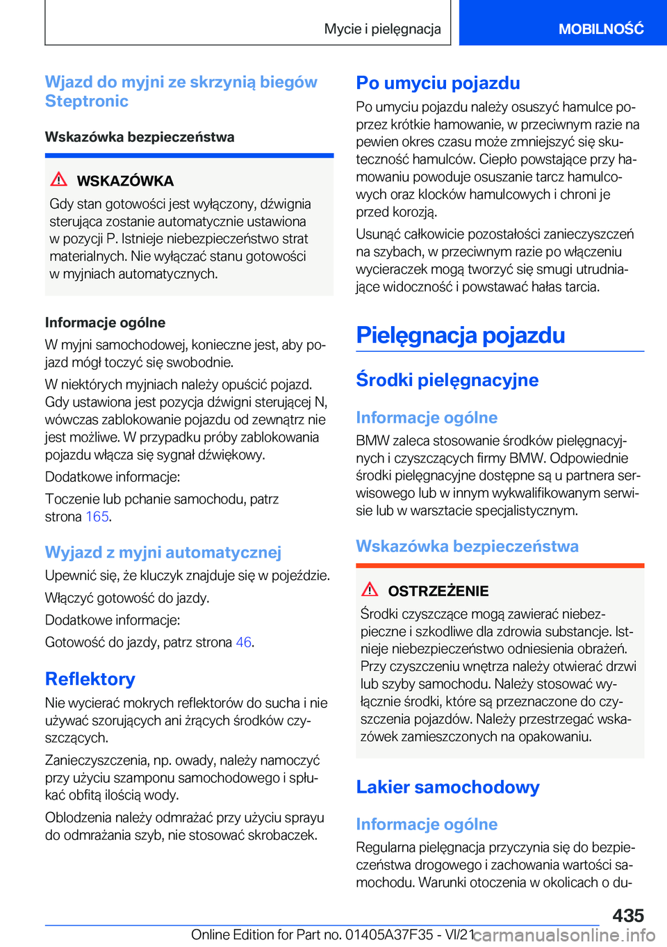 BMW 5 SERIES 2022  Instrukcja obsługi (in Polish) �W�j�a�z�d��d�o��m�y�j�n�i��z�e��s�k�r�z�y�n�i�ą��b�i�e�g�