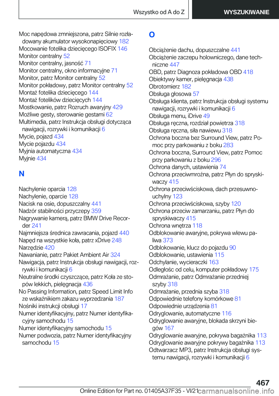 BMW 5 SERIES 2022  Instrukcja obsługi (in Polish) �M�o�c��n�a�p�