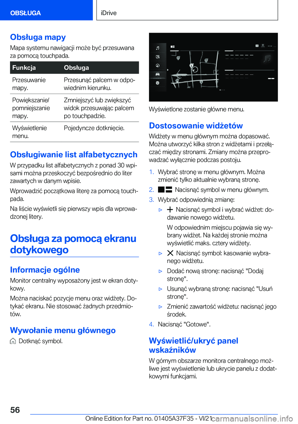BMW 5 SERIES 2022  Instrukcja obsługi (in Polish) �O�b�s�ł�u�g�a��m�a�p�y�M�a�p�a��s�y�s�t�e�m�u��n�a�w�i�g�a�c�j�i��m�o9�e��b�y�