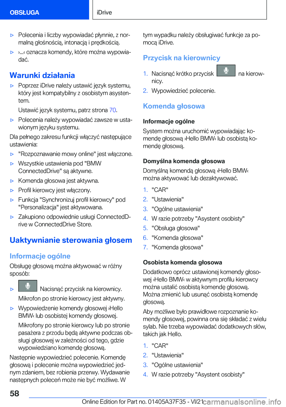 BMW 5 SERIES 2022  Instrukcja obsługi (in Polish) 'x�P�o�l�e�c�e�n�i�a��i��l�i�c�z�b�y��w�y�p�o�w�i�a�d�a�