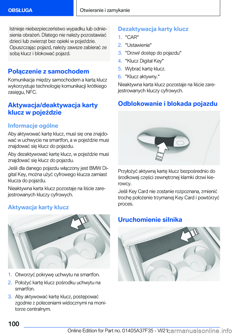 BMW 5 SERIES 2022  Instrukcja obsługi (in Polish) �I�s�t�n�i�e�j�e��n�i�e�b�e�z�p�i�e�c�z�e�