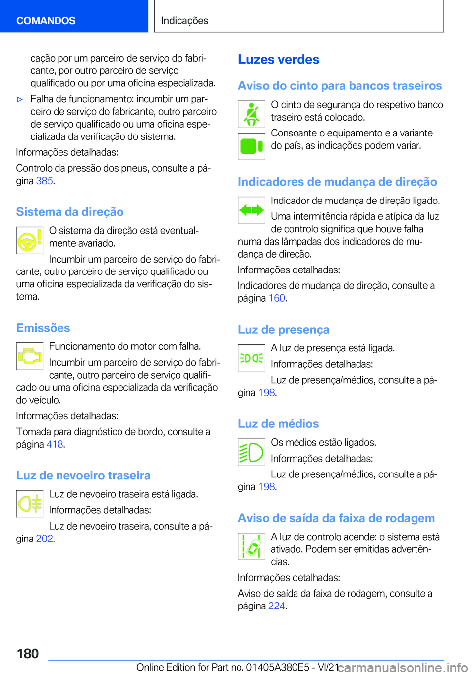 BMW 5 SERIES 2022  Manual do condutor (in Portuguese) �c�a�