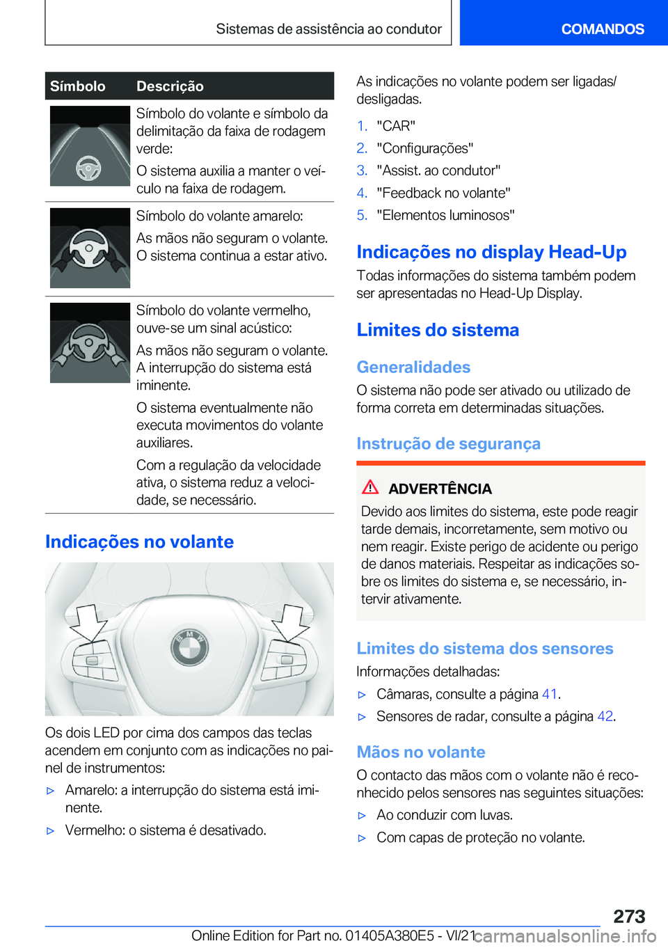 BMW 5 SERIES 2022  Manual do condutor (in Portuguese) �S�