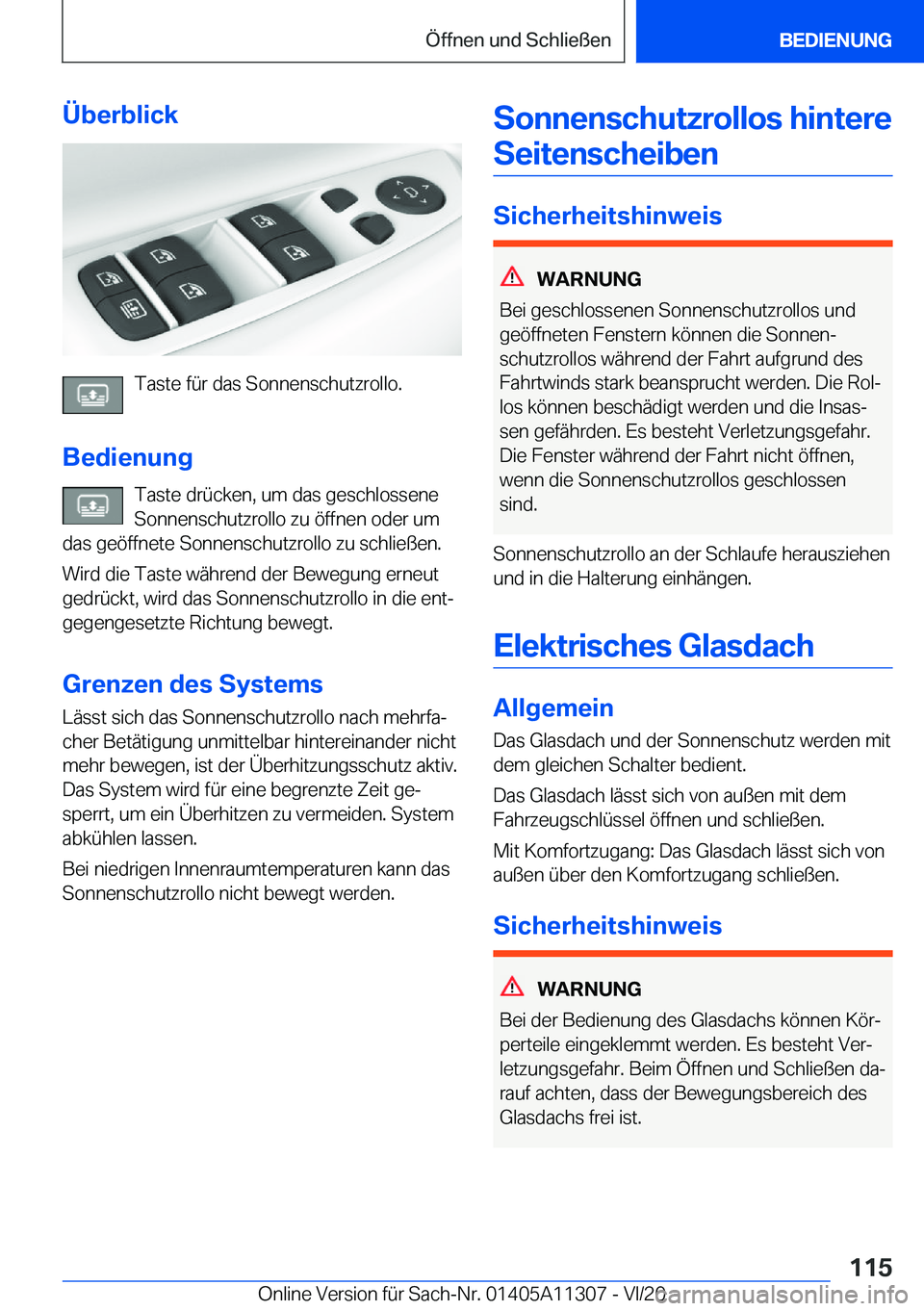 BMW 5 SERIES 2021  Betriebsanleitungen (in German) �