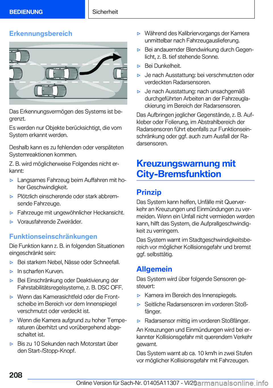 BMW 5 SERIES 2021  Betriebsanleitungen (in German) �E�r�k�e�n�n�u�n�g�s�b�e�r�e�i�c�h
�D�a�s��E�r�k�e�n�n�u�n�g�s�v�e�r�m�