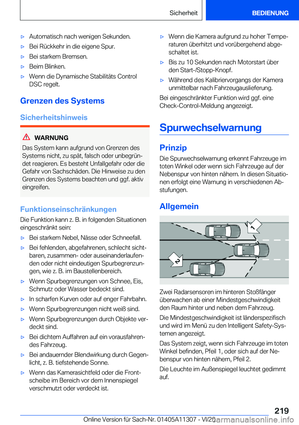 BMW 5 SERIES 2021  Betriebsanleitungen (in German) x�A�u�t�o�m�a�t�i�s�c�h��n�a�c�h��w�e�n�i�g�e�n��S�e�k�u�n�d�e�n�.x�B�e�i��R�