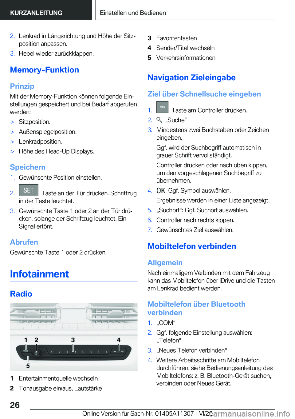 BMW 5 SERIES 2021  Betriebsanleitungen (in German) �2�.�L�e�n�k�r�a�d��i�n��L�