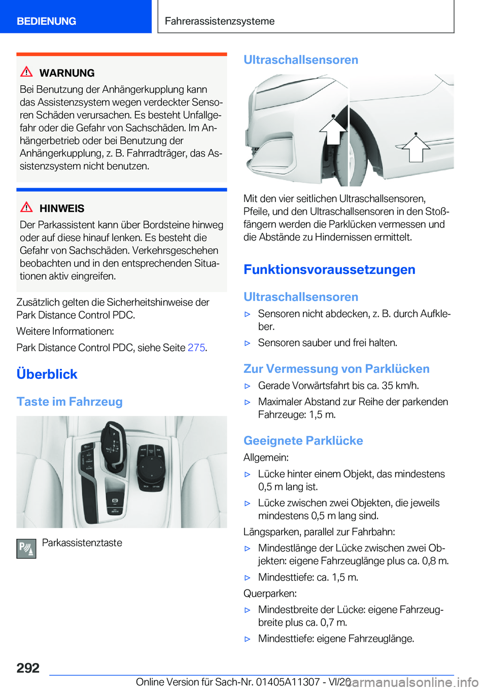 BMW 5 SERIES 2021  Betriebsanleitungen (in German) �W�A�R�N�U�N�G
�B�e�i��B�e�n�u�t�z�u�n�g��d�e�r��A�n�h�