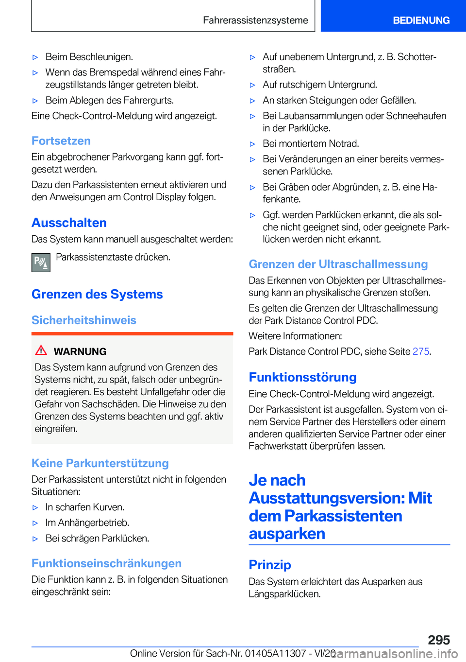 BMW 5 SERIES 2021  Betriebsanleitungen (in German) x�B�e�i�m��B�e�s�c�h�l�e�u�n�i�g�e�n�.x�W�e�n�n��d�a�s��B�r�e�m�s�p�e�d�a�l��w�