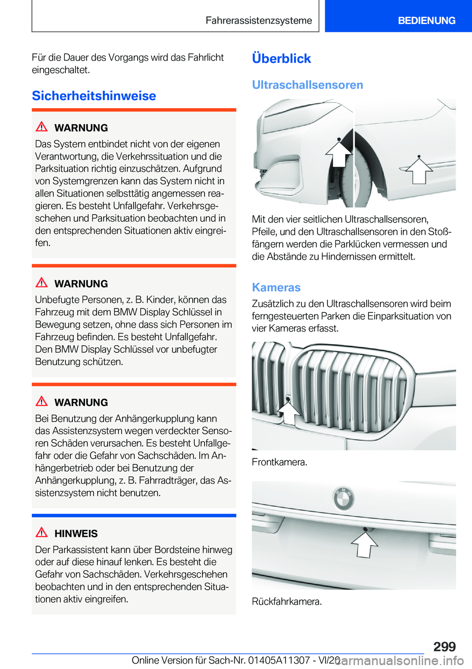 BMW 5 SERIES 2021  Betriebsanleitungen (in German) �F�