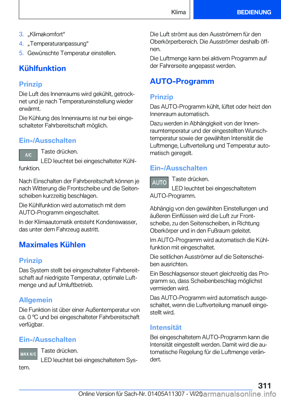 BMW 5 SERIES 2021  Betriebsanleitungen (in German) �3�.x�K�l�i�m�a�k�o�m�f�o�r�tv�4�.x�T�e�m�p�e�r�a�t�u�r�a�n�p�a�s�s�u�n�gv�5�.�G�e�w�