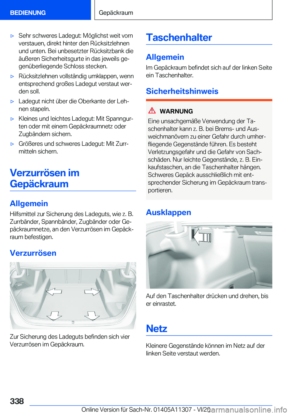 BMW 5 SERIES 2021  Betriebsanleitungen (in German) x�S�e�h�r��s�c�h�w�e�r�e�s��L�a�d�e�g�u�t�:��M�