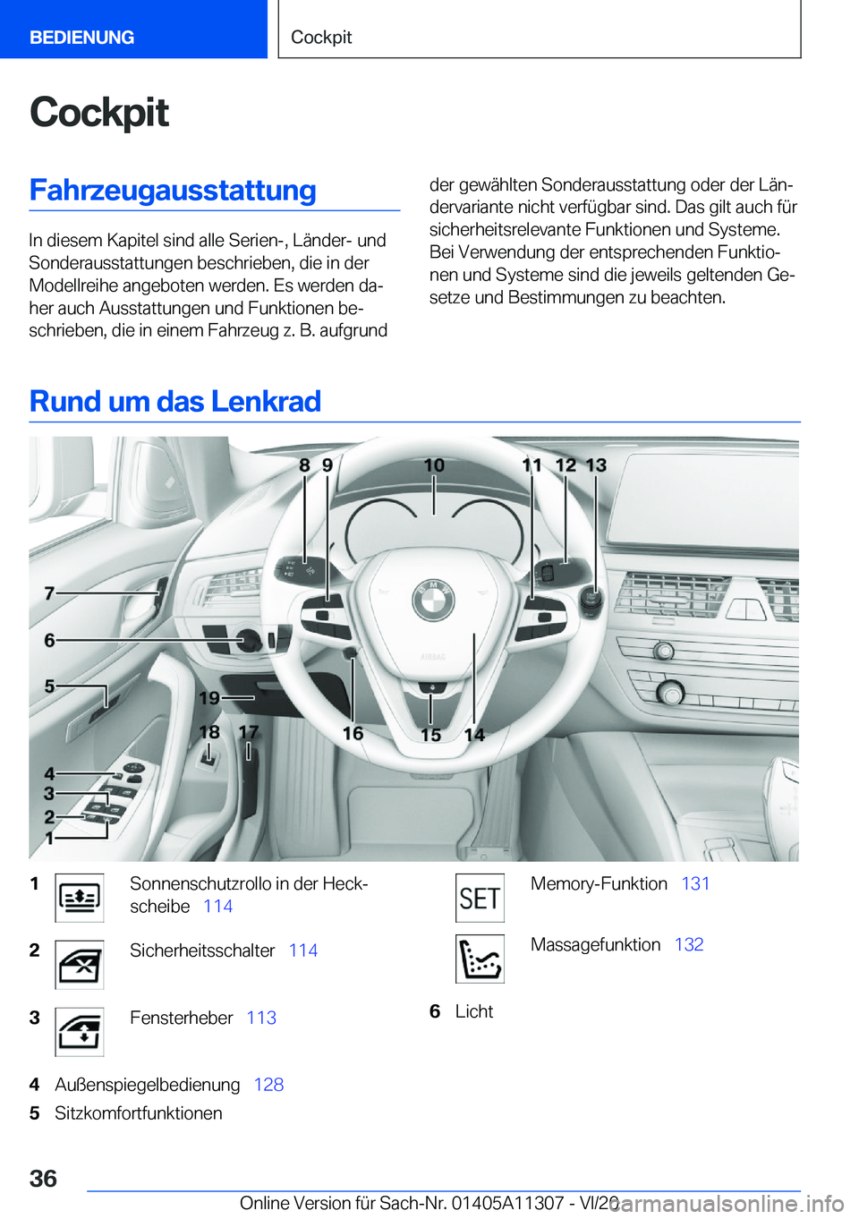 BMW 5 SERIES 2021  Betriebsanleitungen (in German) �C�o�c�k�p�i�t�F�a�h�r�z�e�u�g�a�u�s�s�t�a�t�t�u�n�g
�I�n��d�i�e�s�e�m��K�a�p�i�t�e�l��s�i�n�d��a�l�l�e��S�e�r�i�e�n�-�,��L�