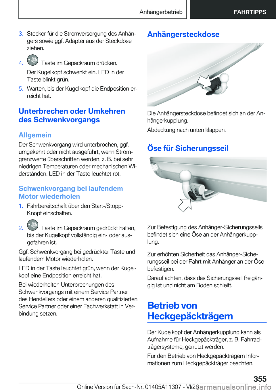 BMW 5 SERIES 2021  Betriebsanleitungen (in German) �3�.�S�t�e�c�k�e�r��f�