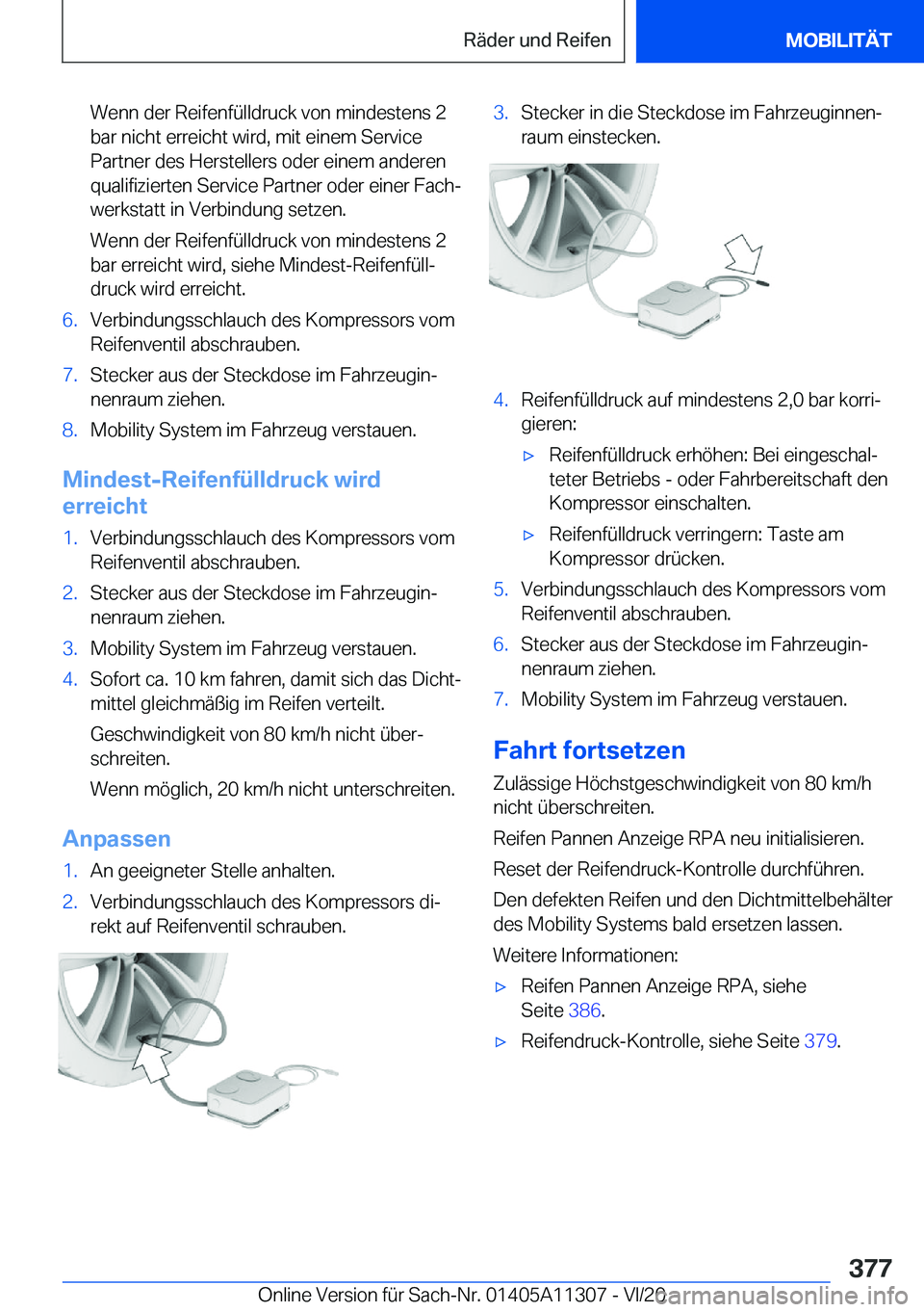 BMW 5 SERIES 2021  Betriebsanleitungen (in German) �W�e�n�n��d�e�r��R�e�i�f�e�n�f�