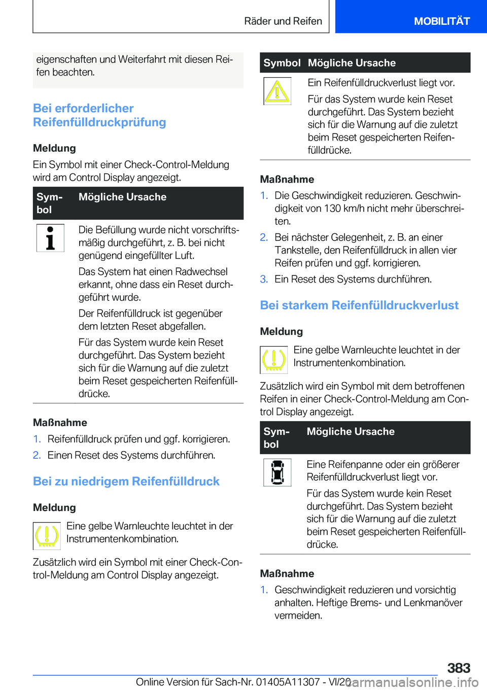 BMW 5 SERIES 2021  Betriebsanleitungen (in German) �e�i�g�e�n�s�c�h�a�f�t�e�n��u�n�d��W�e�i�t�e�r�f�a�h�r�t��m�i�t��d�i�e�s�e�n��R�e�ij
�f�e�n��b�e�a�c�h�t�e�n�.
�B�e�i��e�r�f�o�r�d�e�r�l�i�c�h�e�r
�R�e�i�f�e�n�f�