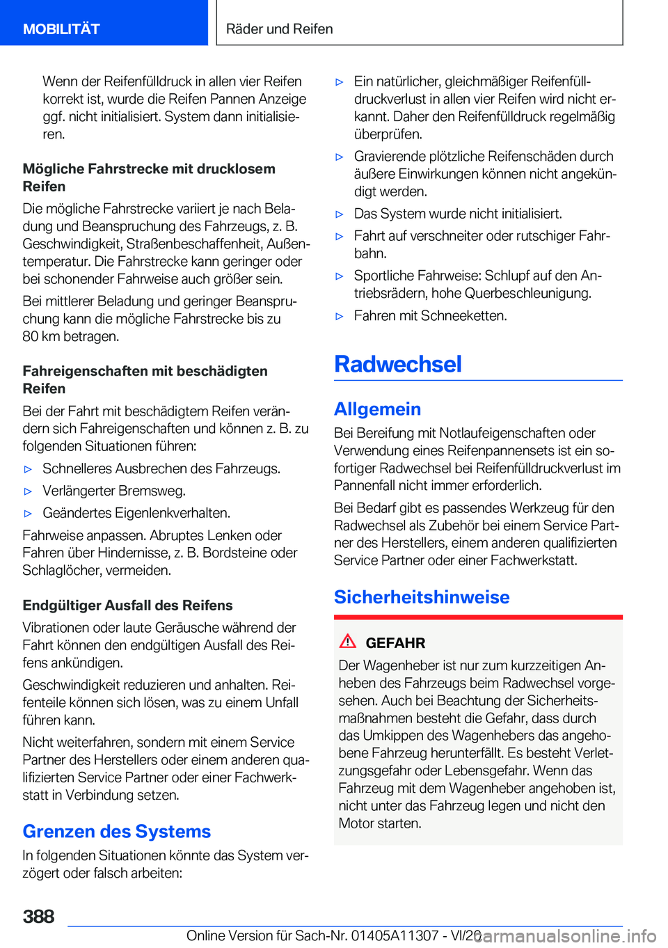 BMW 5 SERIES 2021  Betriebsanleitungen (in German) �W�e�n�n��d�e�r��R�e�i�f�e�n�f�
