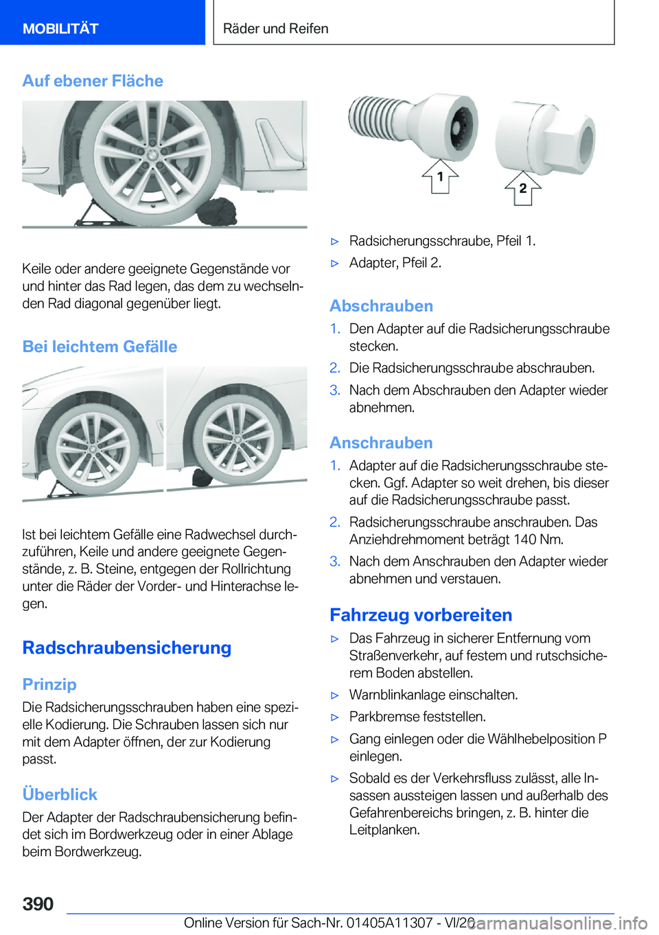 BMW 5 SERIES 2021  Betriebsanleitungen (in German) �A�u�f��e�b�e�n�e�r��F�l�