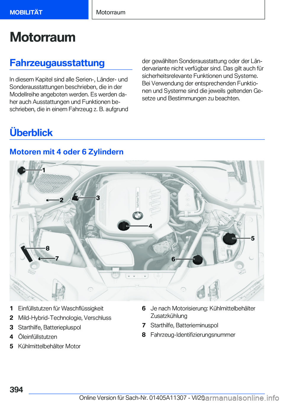 BMW 5 SERIES 2021  Betriebsanleitungen (in German) �M�o�t�o�r�r�a�u�m�F�a�h�r�z�e�u�g�a�u�s�s�t�a�t�t�u�n�g
�I�n��d�i�e�s�e�m��K�a�p�i�t�e�l��s�i�n�d��a�l�l�e��S�e�r�i�e�n�-�,��L�