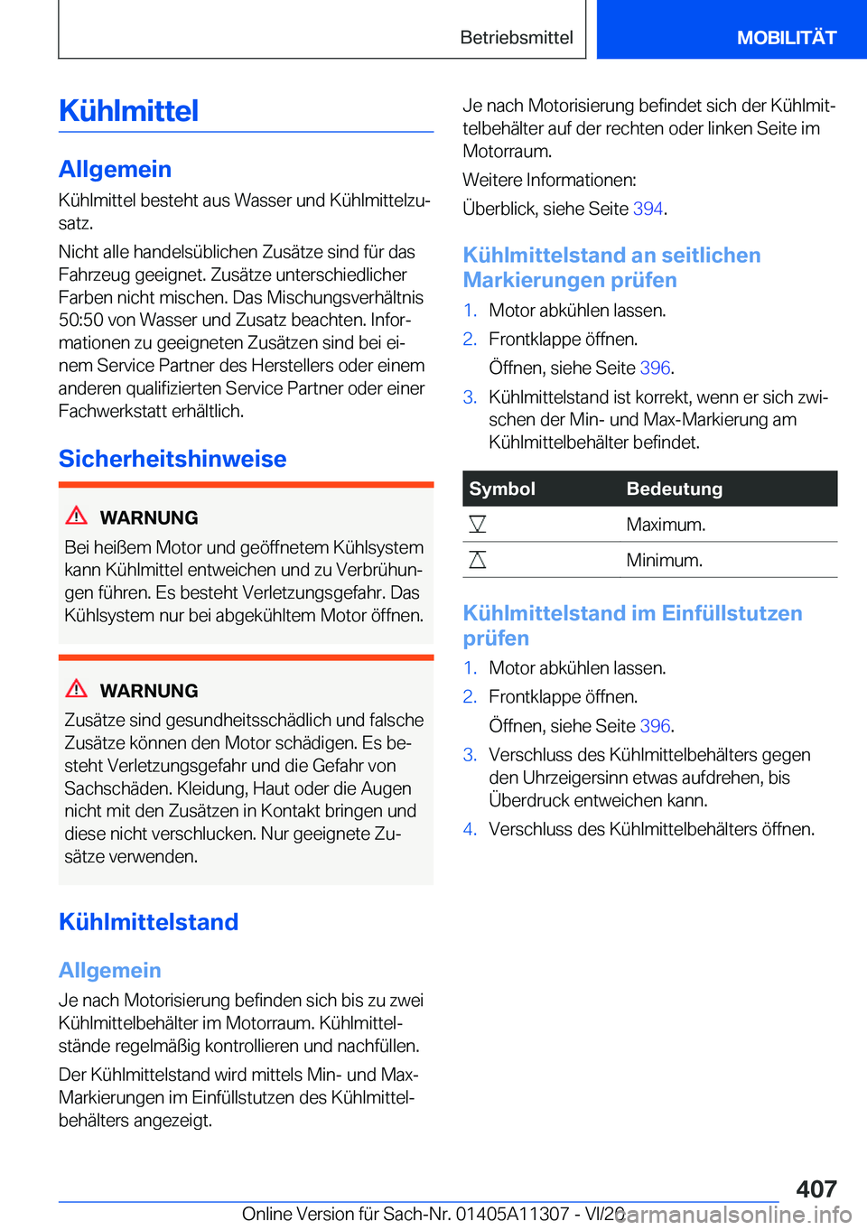 BMW 5 SERIES 2021  Betriebsanleitungen (in German) �K�