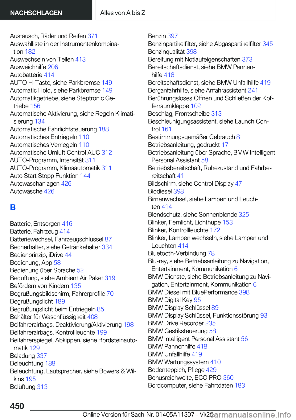 BMW 5 SERIES 2021  Betriebsanleitungen (in German) �A�u�s�t�a�u�s�c�h�,��R�