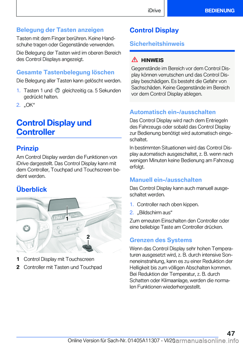 BMW 5 SERIES 2021  Betriebsanleitungen (in German) �B�e�l�e�g�u�n�g��d�e�r��T�a�s�t�e�n��a�n�z�e�i�g�e�n�T�a�s�t�e�n��m�i�t��d�e�m��F�i�n�g�e�r��b�e�r�