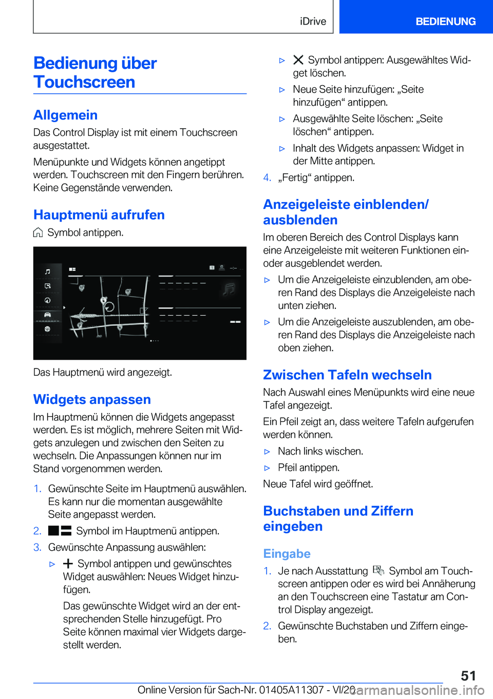 BMW 5 SERIES 2021  Betriebsanleitungen (in German) �B�e�d�i�e�n�u�n�g��