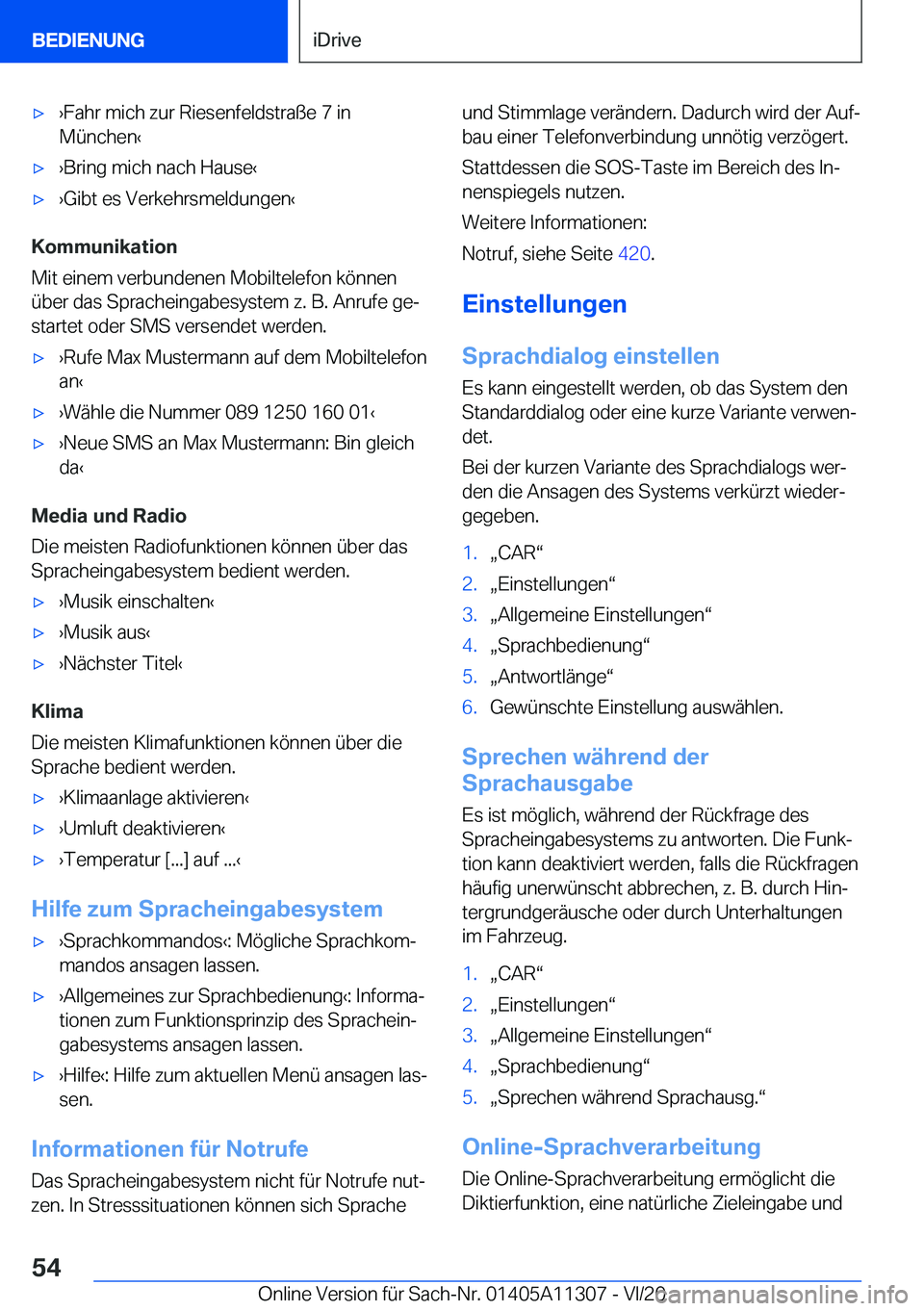 BMW 5 SERIES 2021  Betriebsanleitungen (in German) x