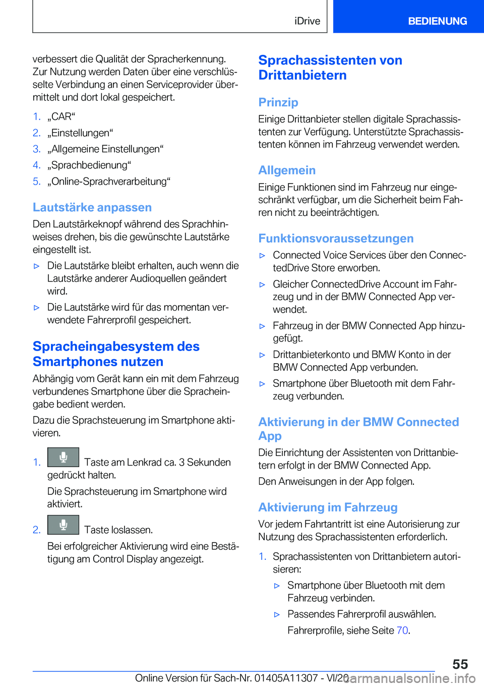 BMW 5 SERIES 2021  Betriebsanleitungen (in German) �v�e�r�b�e�s�s�e�r�t��d�i�e��Q�u�a�l�i�t�
