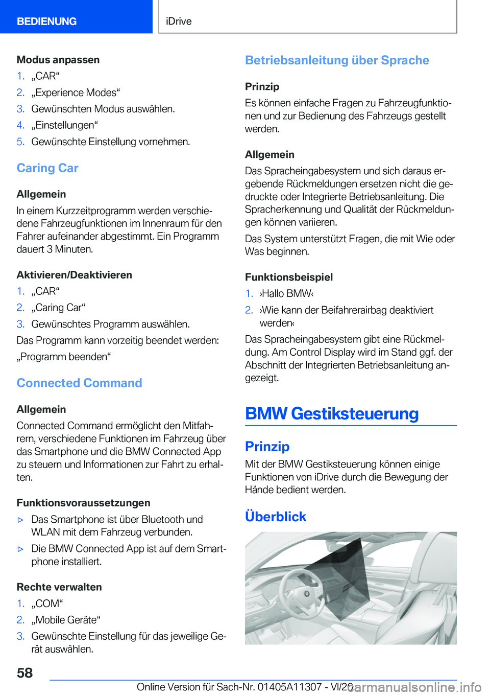 BMW 5 SERIES 2021  Betriebsanleitungen (in German) �M�o�d�u�s��a�n�p�a�s�s�e�n�1�.x�C�A�Rv�2�.x�E�x�p�e�r�i�e�n�c�e��M�o�d�e�sv�3�.�G�e�w�