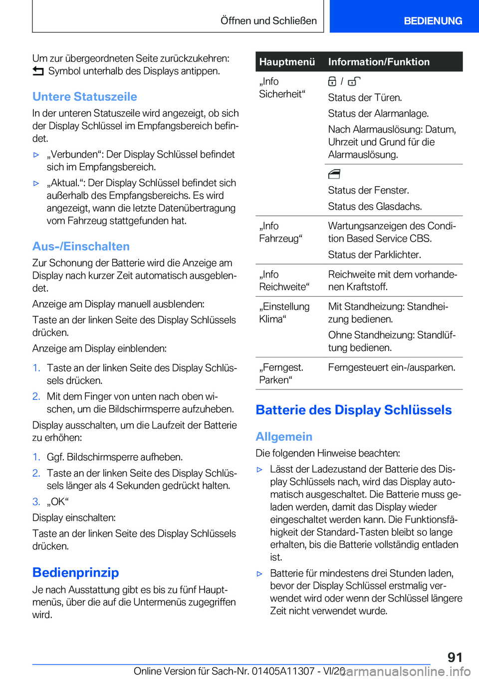 BMW 5 SERIES 2021  Betriebsanleitungen (in German) �U�m��z�u�r��