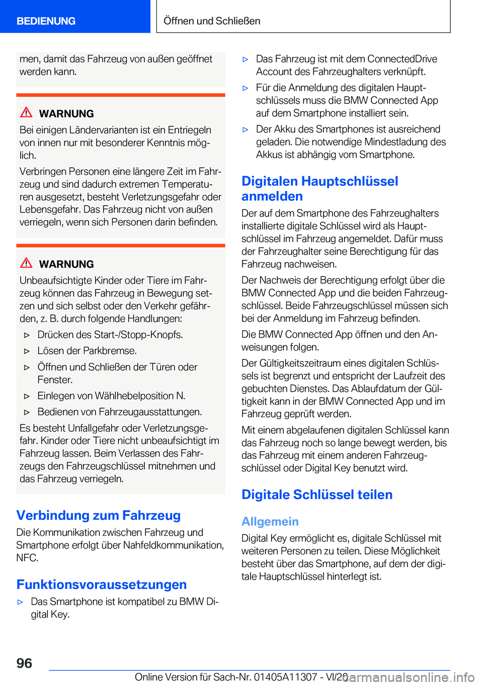 BMW 5 SERIES 2021  Betriebsanleitungen (in German) �m�e�n�,��d�a�m�i�t��d�a�s��F�a�h�r�z�e�u�g��v�o�n��a�u�