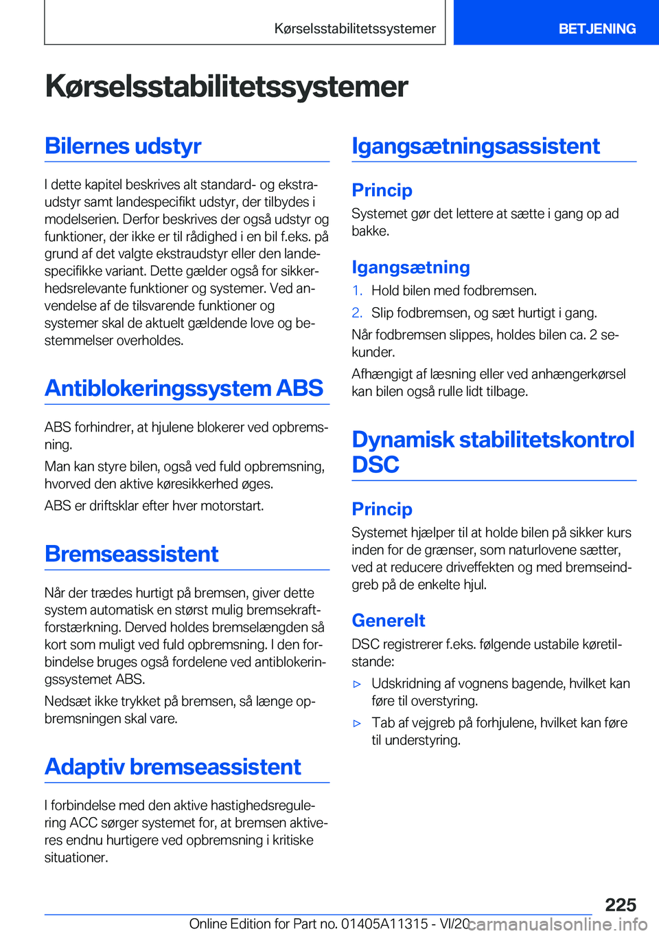 BMW 5 SERIES 2021  InstruktionsbØger (in Danish) �K�