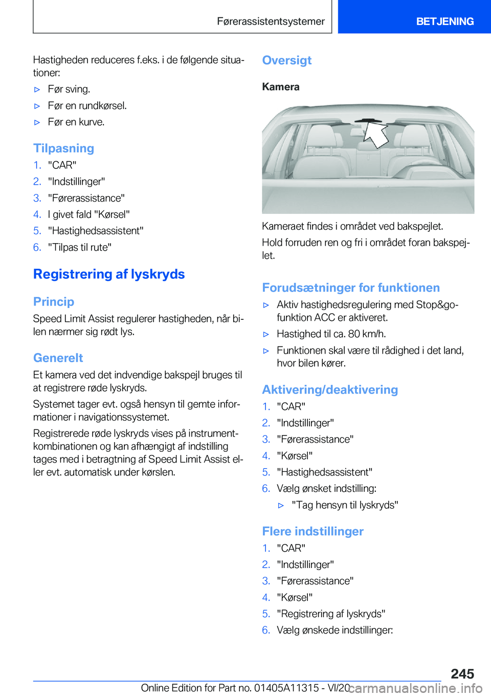 BMW 5 SERIES 2021  InstruktionsbØger (in Danish) �H�a�s�t�i�g�h�e�d�e�n��r�e�d�u�c�e�r�e�s��f�.�e�k�s�.��i��d�e��f�