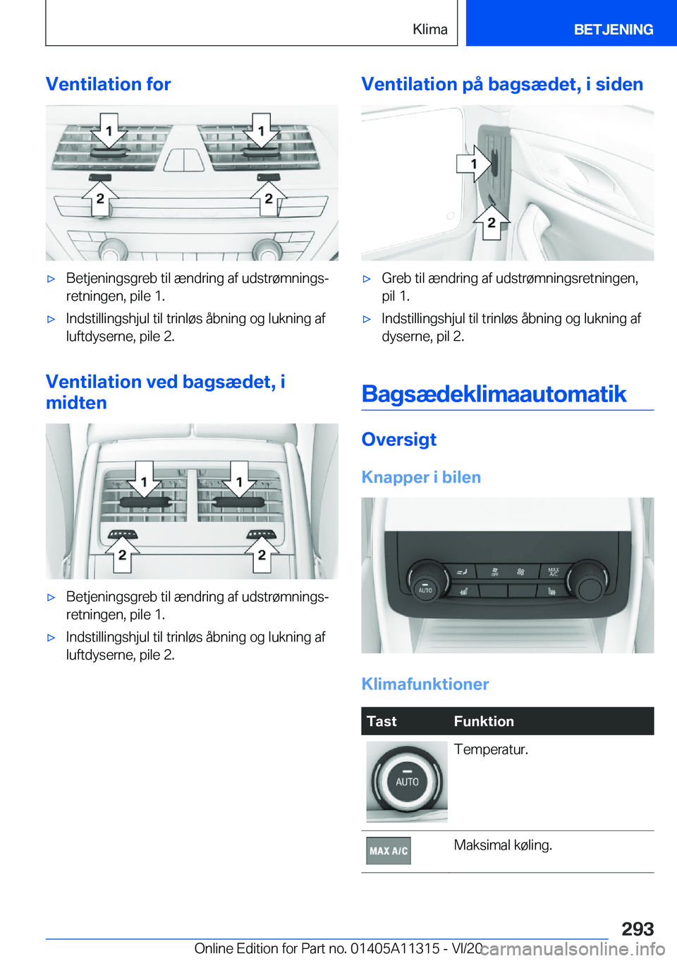 BMW 5 SERIES 2021  InstruktionsbØger (in Danish) �V�e�n�t�i�l�a�t�i�o�n��f�o�r'x�B�e�t�j�e�n�i�n�g�s�g�r�e�b��t�i�l��æ�n�d�r�i�n�g��a�f��u�d�s�t�r�